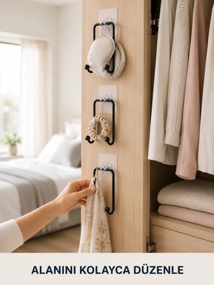 Kaia Life 3 Adet Çok Amaçlı Yapışkanlı Askı Pratik Duvar Tipi Düzenleyici