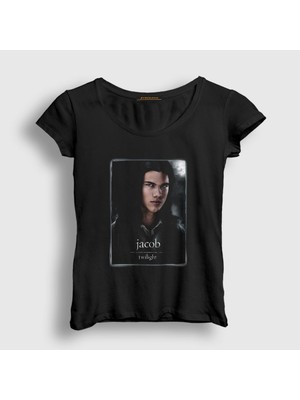Presmono Kadın Siyah Jacob Twilight T-Shirt