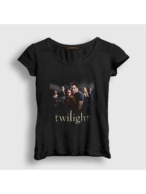 Presmono Kadın Siyah Poster Cullen Family Twilight T-Shirt