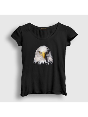Presmono Kadın Siyah Eagle V2 Kartal T-Shirt