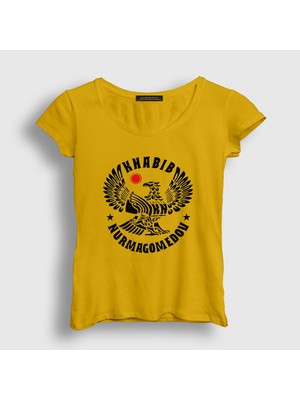 Presmono Kadın Sarı Eagle V3 Ufc Khabib Nurmagomedov T-Shirt