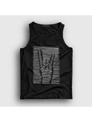 Presmono Unisex Siyah Hand Symbol Music Rock Atlet