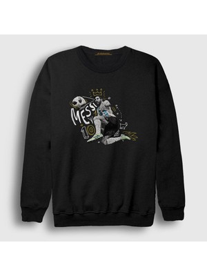 Presmono Unisex Siyah 10 Argentina Soccer Futbol Lionel Messi Sweatshirt