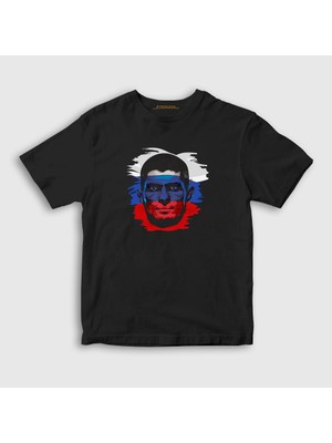 Presmono Unisex Çocuk Siyah Russia Ufc Khabib Nurmagomedov T-Shirt