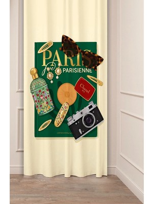 Greendecor Aesthetic Moodboard Wall Collage Baskılı Fon Perde Y2K Retro Vision Board Perde Özel Tasarımlı Dijital Baskılı Fon Perde