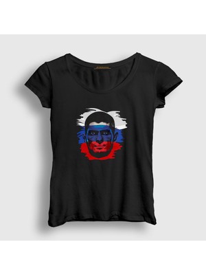 Presmono Kadın Siyah Russia Ufc Khabib Nurmagomedov T-Shirt