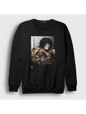 Presmono Unisex Siyah Ohma Tokita V3 Anime Kengan Ashura Sweatshirt