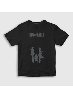 Presmono Unisex Çocuk Siyah Poster V2 Anime Spy x Family T-Shirt
