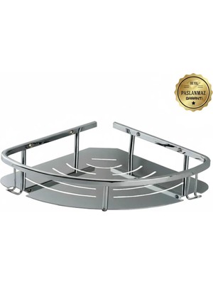 Çelik Banyo Paslanmaz Pirinç Marin Tekli 19*19 cm Sampuanlık Süngerlik Banyo Rafı