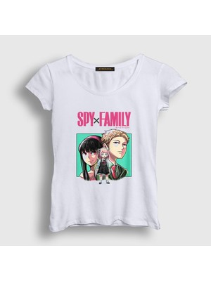 Presmono Kadın Beyaz Poster V3 Anime Spy x Family T-Shirt