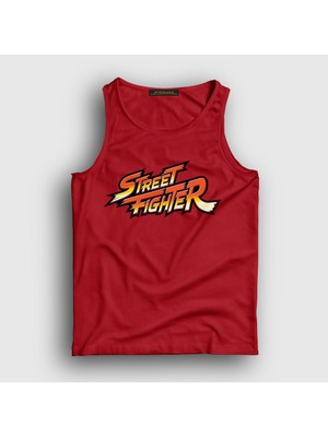 Presmono Unisex Kırmızı Logo Oyun Street Fighter Atlet