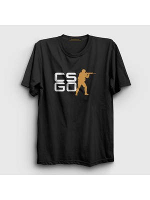 Presmono Unisex Siyah Logo Oyun Counter Strike Cs Go T-Shirt
