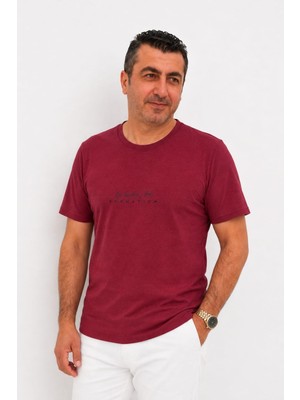 SSO Likralı Bisiklet Yaka Yazı Baskılı Kısa Kol Erkek T-Shirt