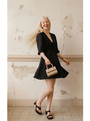 Lizay Dress Kelebek Ipli Mini Elbise