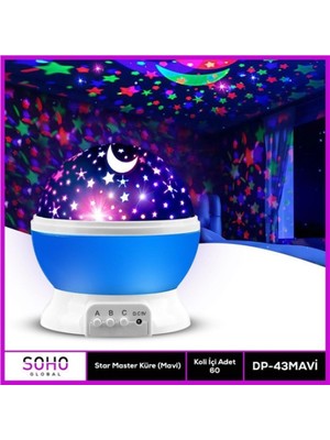Evaglow Star Master Gece Lambası Dönerli