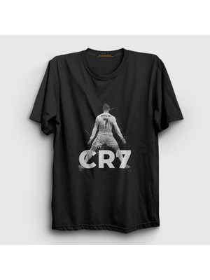 Presmono Unisex Siyah Stance Futbol Cr7 Cristiano Ronaldo T-Shirt