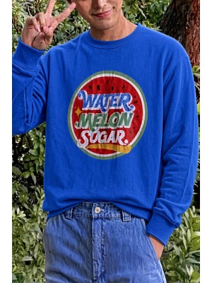 Oksit Bs Watermelon Sugar Karpuz Baskılı Unisex Bisiklet Yaka Sweatshirt