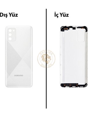 Arsking Samsung Galaxy A02S Beyaz Renk Arka Kapak Arka Cam Batarya Kapağı Pil Kapağı Lazer Kesim Back Cover Galaxy A02S Uyumlu