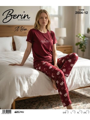 Berin Homewear Milan Kumaş Kadın Pijama Takımı Kısa Kollu
