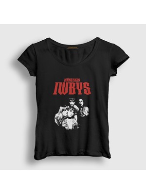 Presmono Kadın Siyah Iwbys Band Maneskin T-Shirt