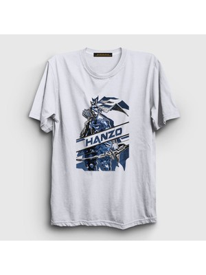Presmono Unisex Beyaz Hanzo Oyun Overwatch T-Shirt