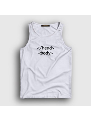 Presmono Unisex Beyaz Head Body Html Developer Yazılımcı Atlet