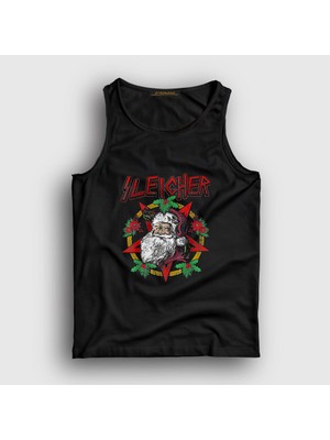 Presmono Unisex Siyah Sleigher Slayer Noel Baba Metal Yılbaşı Atlet