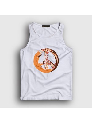 Presmono Unisex Beyaz Peace Fox Tilki Atlet