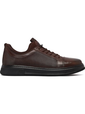 Derimod Erkek Kahverengi Bağcıklı Deri Sneaker WM720004DB