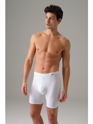 Doreanse Erkek Torbalı Çift Kumaş Uzun Paça Boxer 1740 - Beyaz