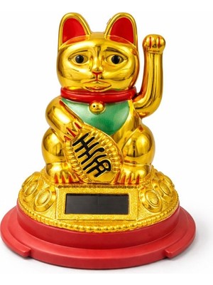 sbodurhome Güneş Enerjili Pati Salayan Şans Kedisi ( Maneki Neko )