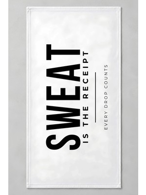 Luvis Store Sweat Is The Receipt Yazılı Spor ve Fitness Havlusu 50X100 cm - Beyaz