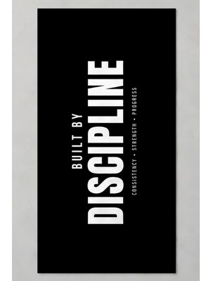 Luvis Store Built By Discipline Yazılı Spor ve Fitness Havlusu 50X100 cm - Siyah