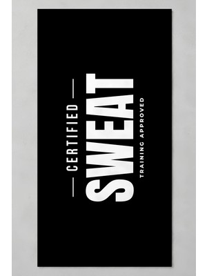 Luvis Store Certified Sweat Yazılı Spor ve Fitness Havlusu 50X100 cm - Siyah