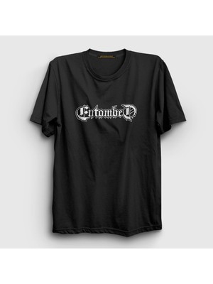 Presmono Unisex Siyah Logo Entombed T-Shirt