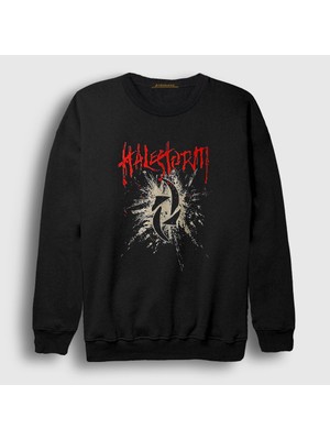 Presmono Unisex Siyah Logo Halestorm Sweatshirt