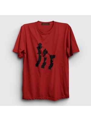 Presmono Unisex Kırmızı Pieces Chess Satranç T-Shirt
