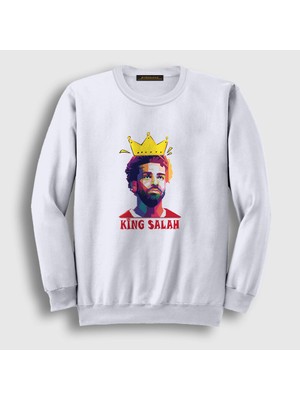 Presmono Unisex Beyaz King Soccer Futbol Mohamed Muhammed Salah Sweatshirt