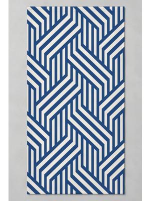 Luvis Store Geo Maze Desenli Spor ve Fitness Havlusu 50X100 cm - Mavi