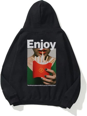 Tarzsokak Unisex Enjoy Sweatshirt Hoodie Siyah