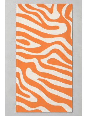 Luvis Store Abstract Wave Desenli Spor ve Fitness Havlusu 50X100 cm - Turuncu