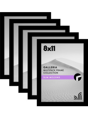 Ozka Concept Americanflat 8X11 Resim Çerçevesi Seti 5 Inç Siyah - Galeri Duvar Çerçevesi Seti Dahil Pleksiglas K