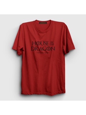 Presmono Unisex Kırmızı Fire Will Reign House Of The Dragon T-Shirt