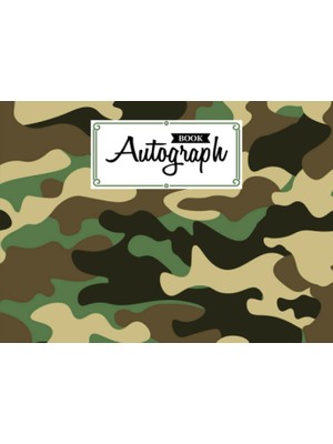 Ozka Concept Autograph Book: Camo Print Cover | Memory Book, Signature Celebrity Memorabilia Album Gift, Size 8.