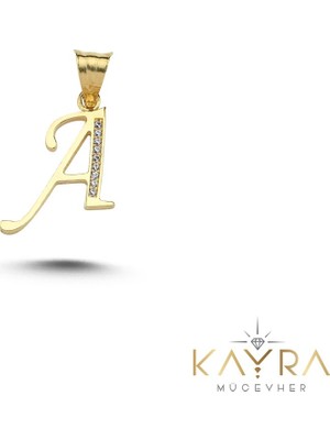 Kayra Mücevher A Harfi Altın Kolye Ucu BM02