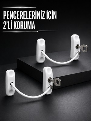 Toyigoo Beyaz Kablolu Pencere Kilidi 2 Adet Çocuk Koruma ve Pencere Emniyet Aparatı - Lisinya