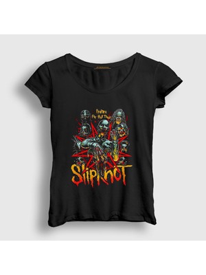 Presmono Kadın Siyah Hell Tour Slipknot T-Shirt