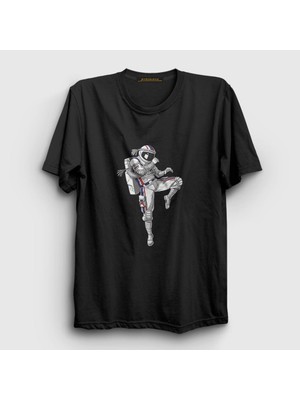 Presmono Unisex Siyah Muay Thai Astronaut Uzay T-Shirt