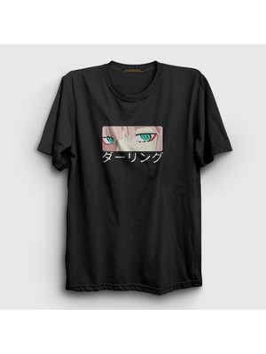 Presmono Unisex Siyah Zero Two Anime Darling In The Franxx T-Shirt
