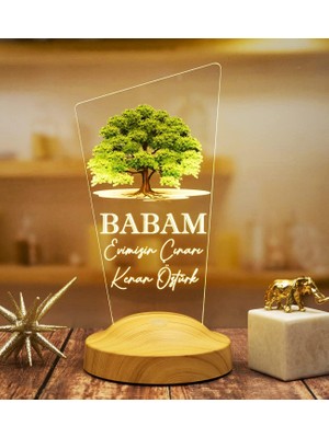 Ozka Concept Babaya Hediye, Babalar Günü Hediyesi, Babama Hediye, Çınar Ağacı Figürlü Renkli LED Lamba Totem Şek